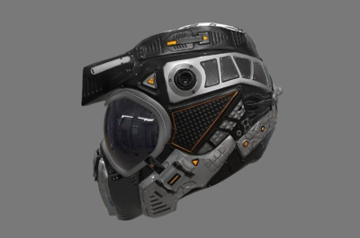 写实次世代科幻头盔模型(展示图为marmoset toolbag3中截图)