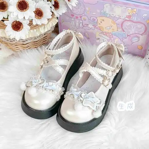 猪腰子鞋洛丽塔鞋萝莉鞋lolita鞋甜美可爱洋气小皮鞋jk配裙子公主少女