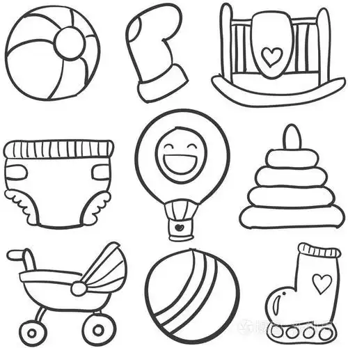 涂鸦的婴儿套装玩具插画-正版商用图片0ncv8t-摄图新视界