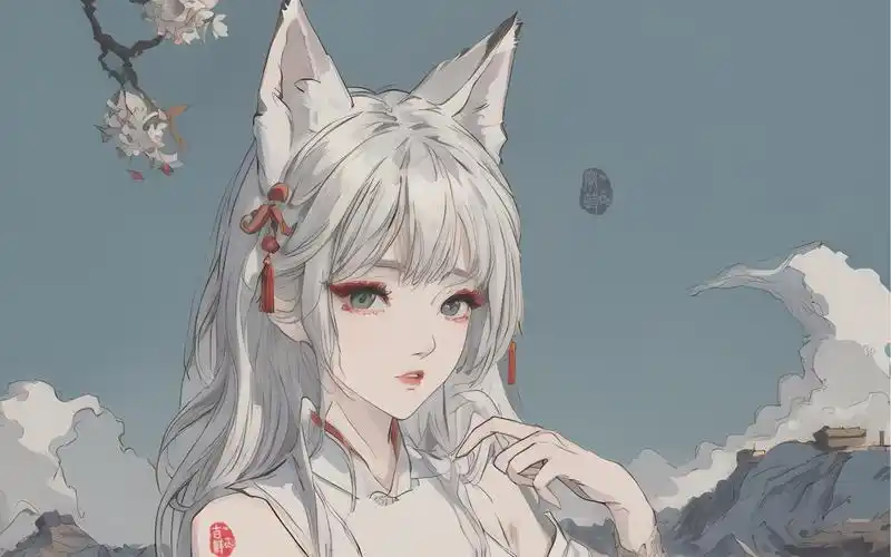 国风少女系白发狐妖