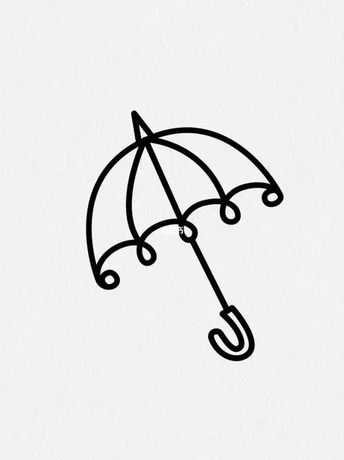 一起来学画遮阳伞边学边画真简单