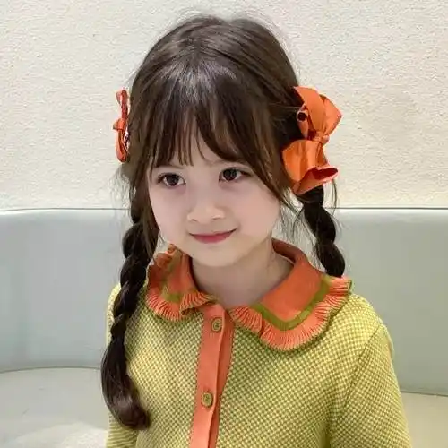 麻花辫儿童假发女孩俏皮双马马尾可爱长发造型日常整顶假发