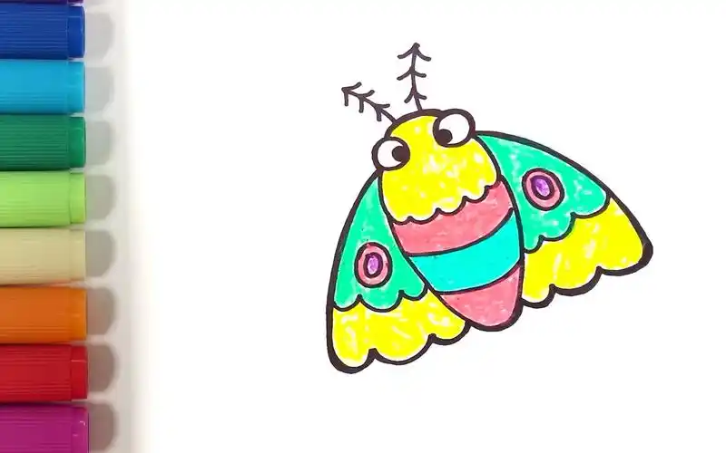 昆虫简笔画 飞蛾 画花园里的小飞虫-儿歌多多出品