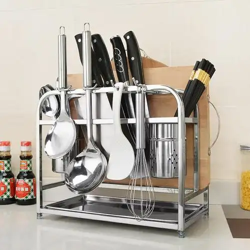 不锈钢刀架刀座厨房置物架厨具用品砧板架菜刀架家用刀具收纳架子
