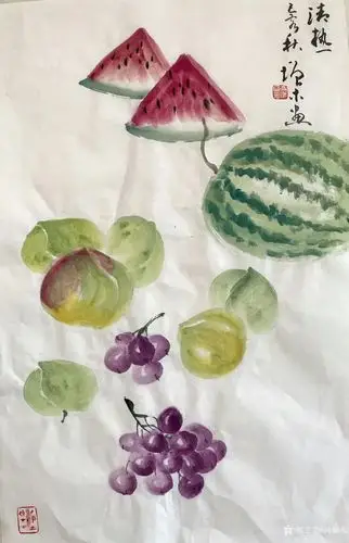 国画蔬果写生作品事事如意菜根香清热