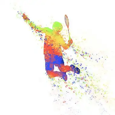 打羽毛球运动活力跳跃剪影元素png素材羽毛球运动元素