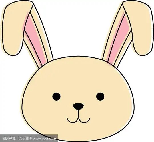 可爱的兔子头庆祝复活节
