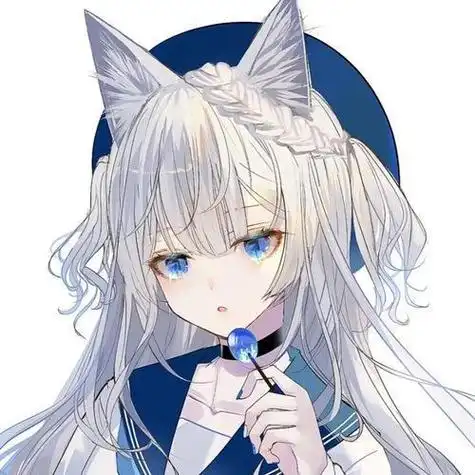 动漫头像猫耳女生长发 猫耳漫画女生头像图片可爱 20张