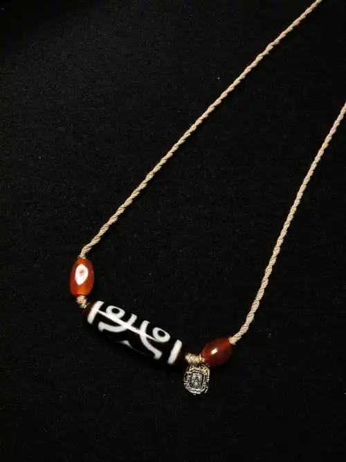 三眼天珠锁骨链