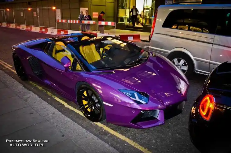 紫色兰博基尼aventador lp700-4 roadster