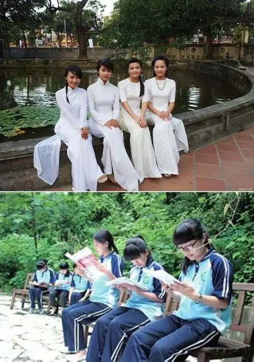 中国和越南女生校服对比我们差的可不是一个丁点