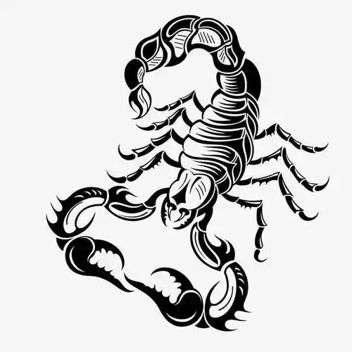 卡通手绘黑色的蝎子