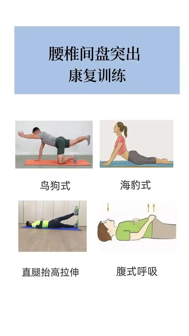 腰椎间盘突出康复训练.给大家推荐一组腰突训练.