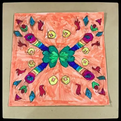 这周学习的是适合纹样,用不同的表现形式来设计一款方形的适合纹样