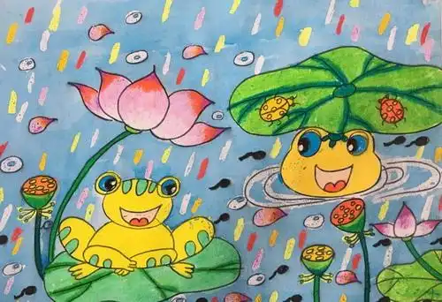 少儿书画作品-下雨了/儿童书画作品下雨了欣赏_中国少儿美术网