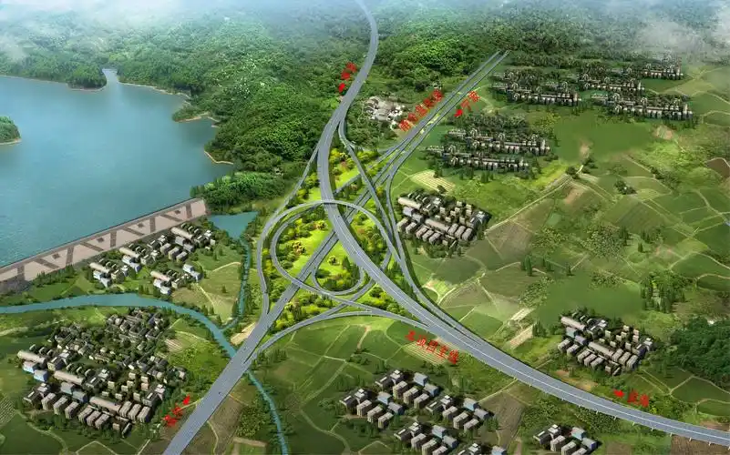 温岭联络线大溪枢纽鸟瞰图