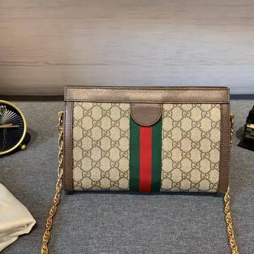 gucci古驰ophidia链条小号肩背斜挎包_【95新】新_8799元_-心上