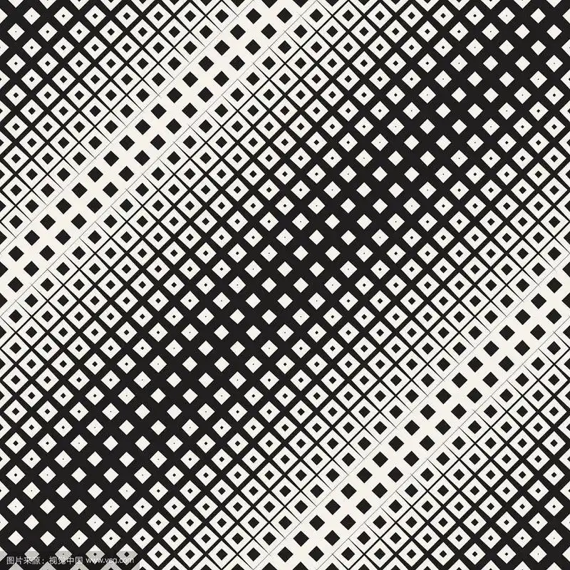 时尚简约的半色调网格.矢量无缝黑白模式
