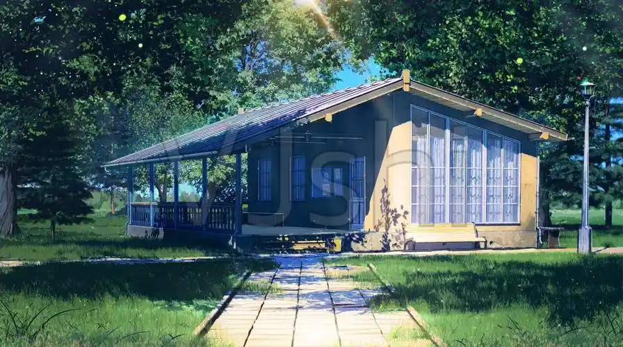 动漫林中小屋场景