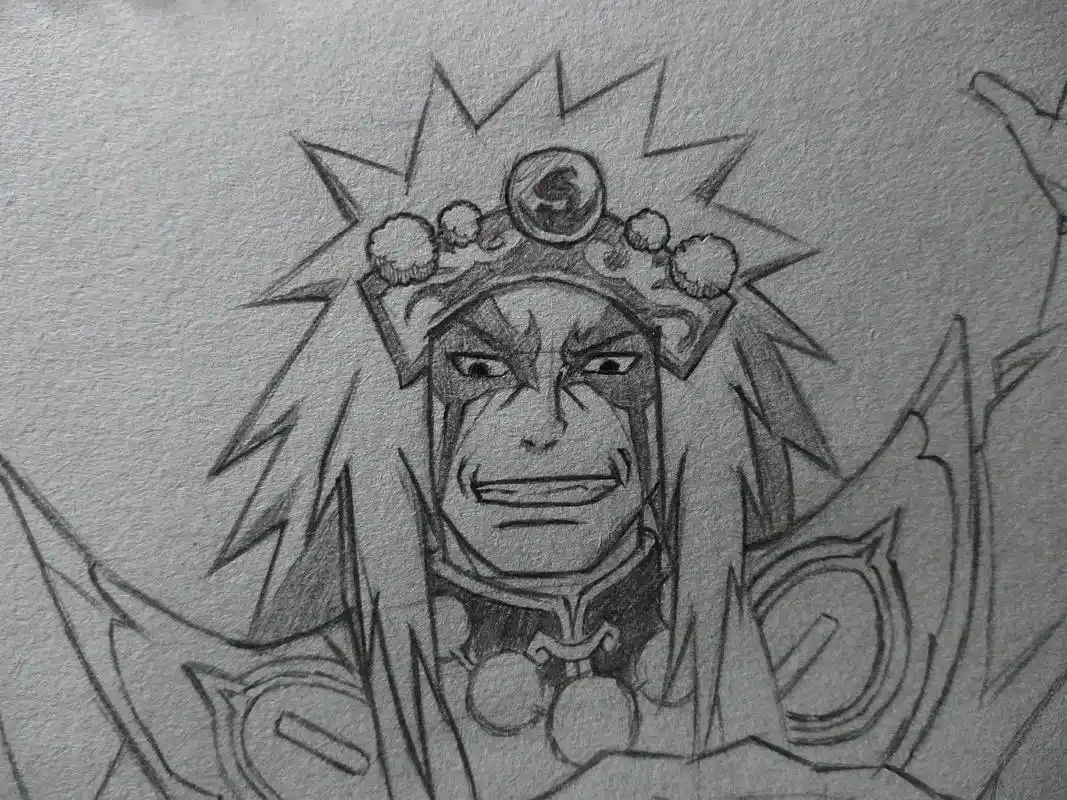 蜀面豪杰自来也#火影忍者#绘画过程  - 抖音