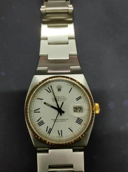 劳力士17000石英日志稀有白盘罗马字