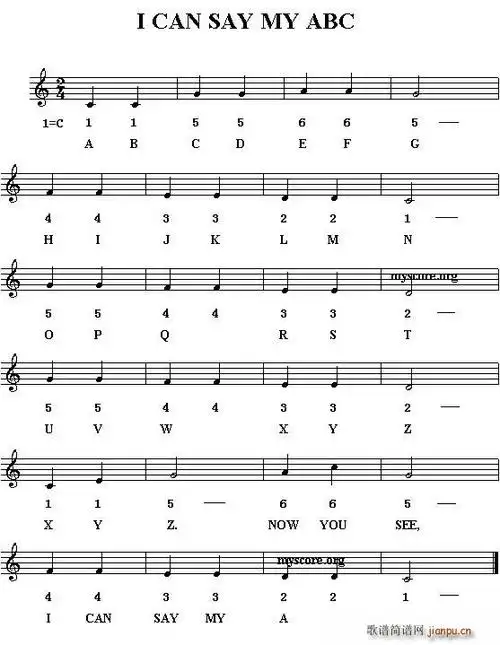 icansaymyabc英文字母歌
