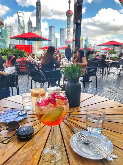 上海网红下午茶,上海外滩w酒店,上海泳池露台下午茶拍照地#上海网红