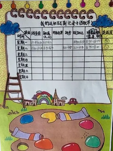 一年八班小朋友的运动吉尼斯纪录卡