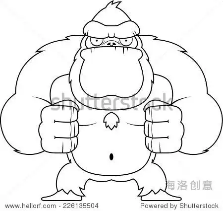 an angry cartoon gorilla flexing his muscles. - 站酷海洛 - 正版