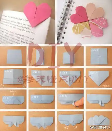 纸花球的步骤图解图文教程爱心书签的折纸图解与方法教程简单折纸蝴蝶
