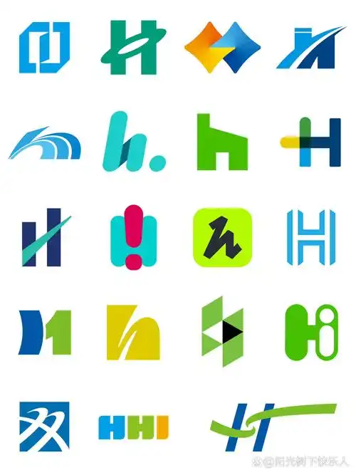 140个英文字母logo设计-h