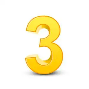 3d 闪亮黄色数字 3插画