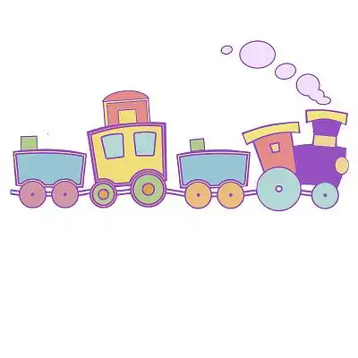 可爱小火车平面卡通向前开png素材开学季插画插图开学季小火车