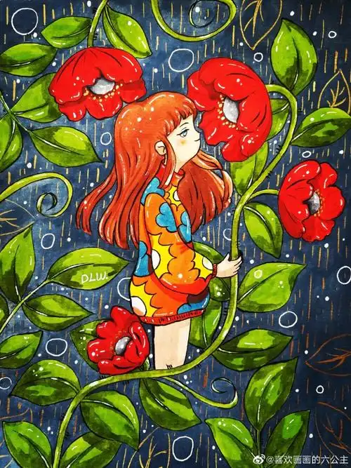 马克笔人物插画