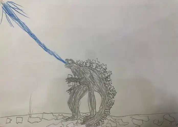 红莲哥斯拉怎么简笔画