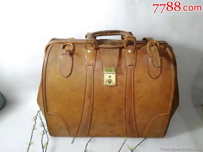怀旧老上海手提皮包金鸡牌公文手提包上海皮箱厂