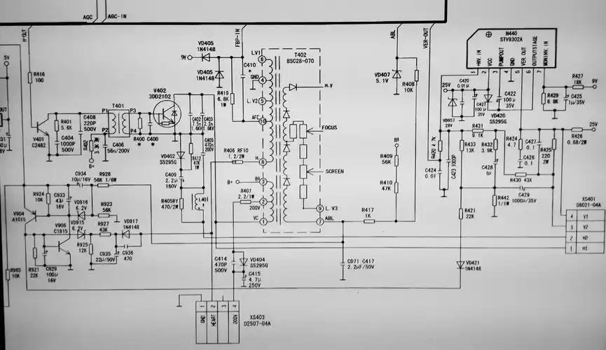 康佳p21sa828彩色电视机高压包引脚功能