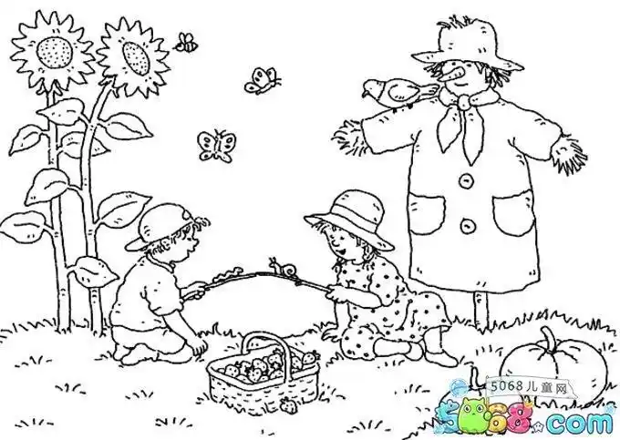 菜园简笔画菜园子简笔画小菜园简笔画彩色简笔画《小菜园》简笔画菜地