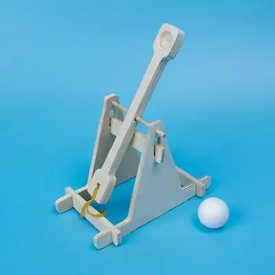 小科技作品制作木质diyg投石投石机作业劳作课儿童.器科技手工