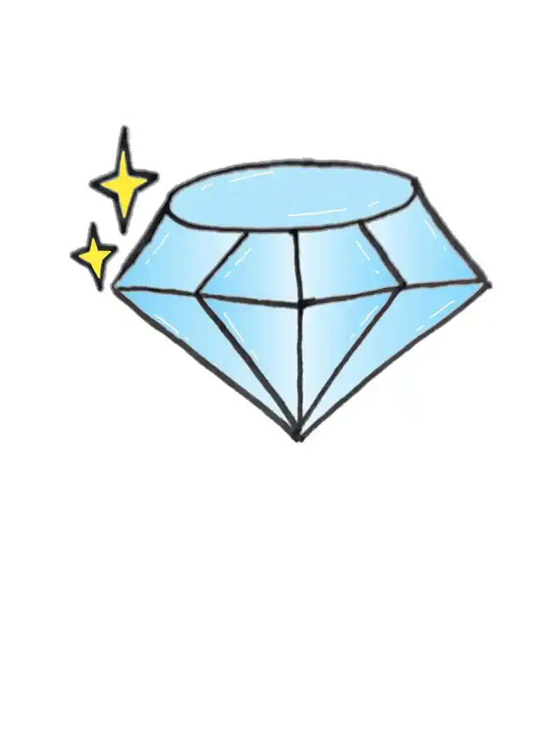 闪闪发亮的钻石耶#简笔画 #画画 #跟着抖音学画画 #亲子简 - 抖音