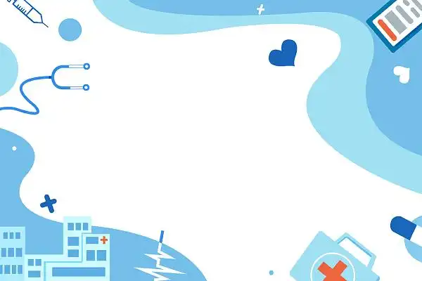 蓝色医疗医院扁平背景医疗插画