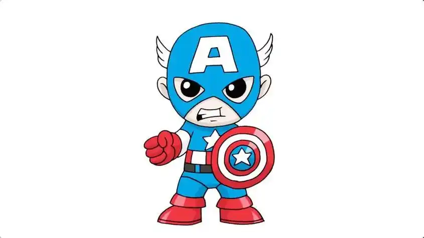 美国队长简笔画卡通美国队长简笔画教程简笔画美国队长教程填色文化