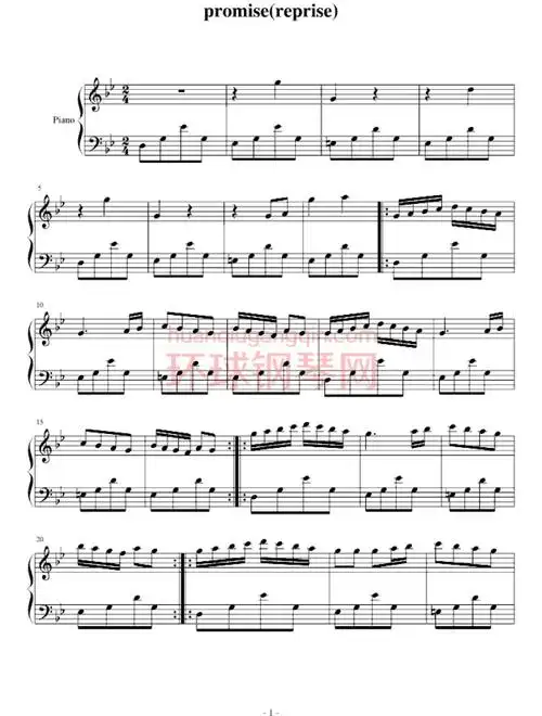 寂静岭2 promise(reprise)极简版-寂静岭钢琴谱-环球钢琴网