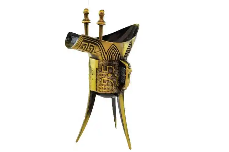 仿古酒杯酒具青铜器摆件乾隆杯三角杯古代酒樽道具西安旅游纪念品