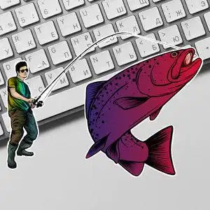 新品钓鱼路亚爱好者俱乐部钓箱渔具装饰反光个性创意定制汽车贴纸