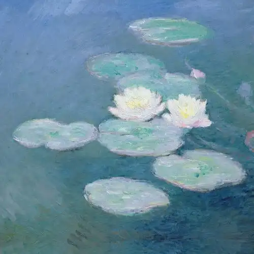 莫奈夜晚睡莲印象派大师艺术装饰画客厅卧室壁画现代装饰画