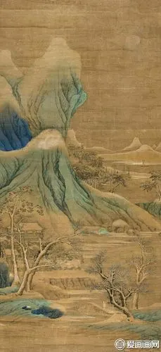 赵令穰雪霁图宋代画家赵大年立轴山水画高清大图赏析