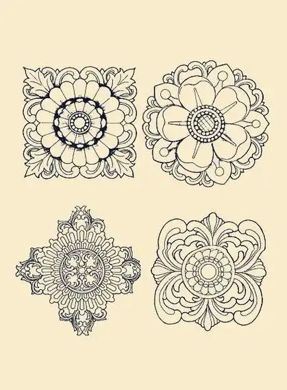 线描实用图谱:传统艺术纹样,无水印版