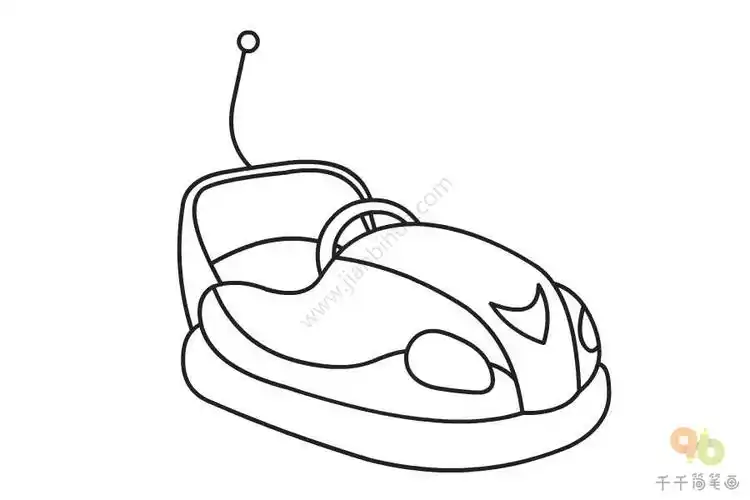 碰碰车简笔画如何画_儿童玩具简笔画