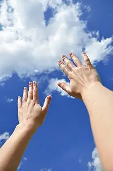 自由,女性,伸手,天空